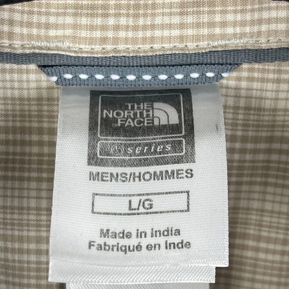 The North Face Button Down Shirt Mens L Tan Plaid Long Sleeve Excellent‎ AP5V